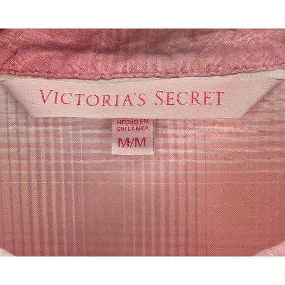 Victoria Secret long Sleeve Pink Plaid Sleepwear Shirt Womens Size M - Picture 3 of 7
